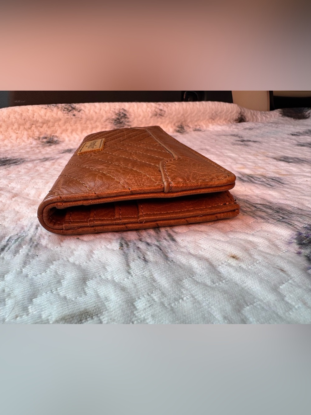 Wrangler brown chevron quilted minimalists wallet 8”x4” x 1” - Picture 3 of 8